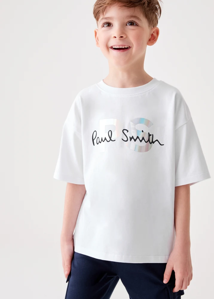 2-13 Years White Holographic T-Shirt