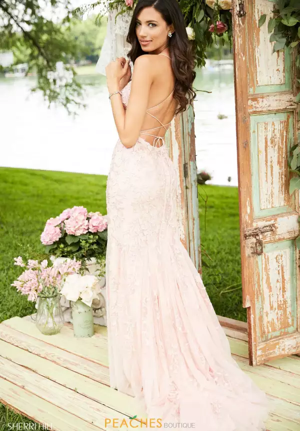 Sherri Hill Sexy Open Back Fitted Dress 52338