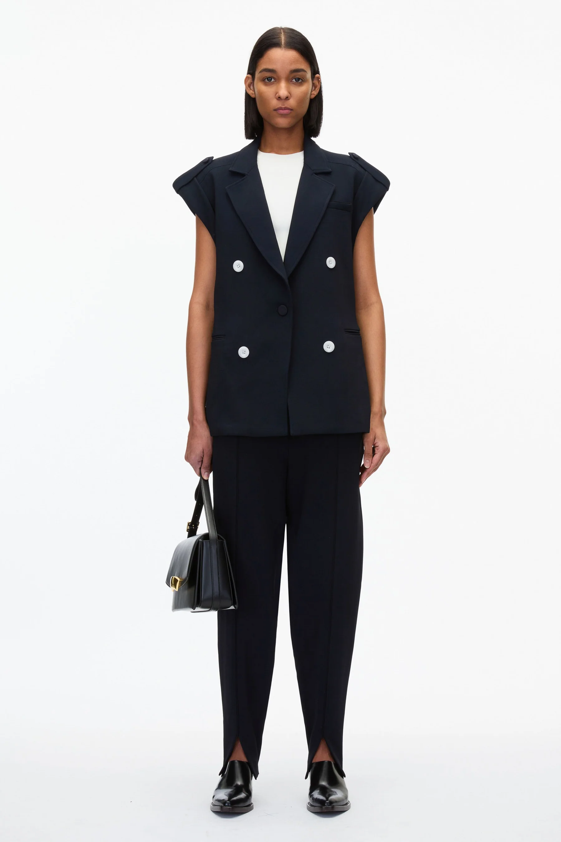 Cocoon Tailored Vest with Rolled Sleeve