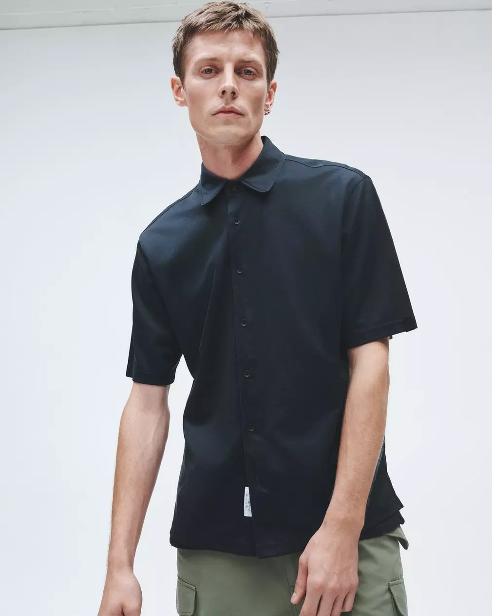 Dalton Knit Cupro Shirt Relaxed Fit Button Down