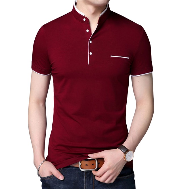 Trendy Men's Mandarin Collar Polo Shirt