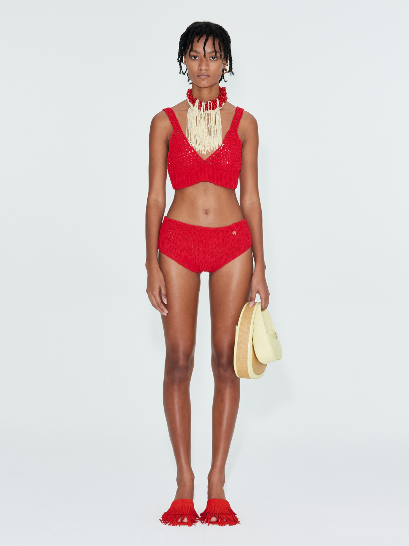 KNITTED SWIM SUIT (RED)