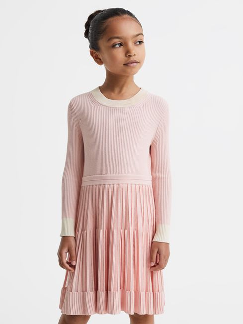 TEAGAN RIBBED FIT-AND-FLARE DRESS