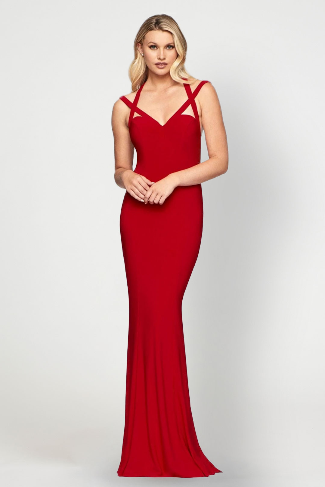 Red Double Strap Long Dress – Faviana Dress Rental