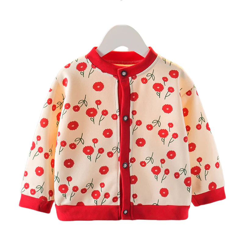 Baby Kid Girls Flower Print Jackets Outwears Wholesale