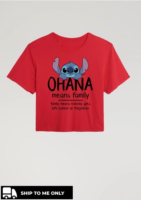 Lilo And Stitch Ohana Means Family Cropped Tee