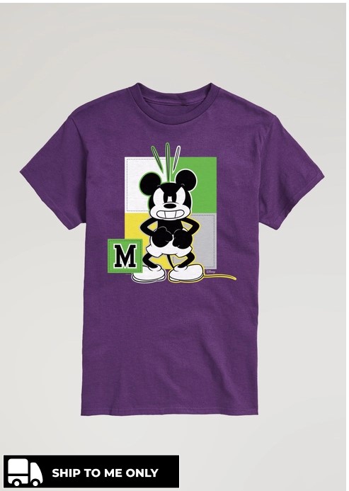 Disney Micky Mouse Square Color Grid Graphic Tee