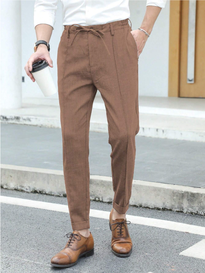 Manfinity Mode Men's Solid Color Tapered Pants
