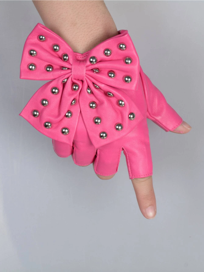 1pair Women Bow Decor Fashion Fingerless Gloves, For Party