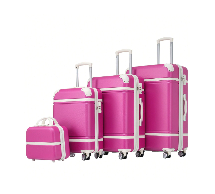 Hopemate Cosmetic Case Design Luggage Sets 4 Pieces 20+24+28 Inch Luggages