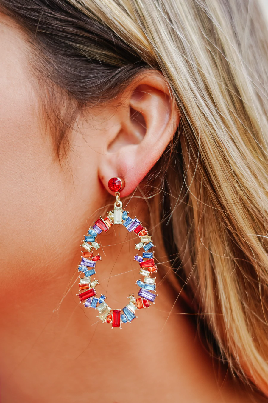 Oval Cocktail Earring - Multi