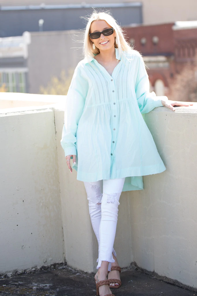 When The Sun Comes Out Tunic - Mint