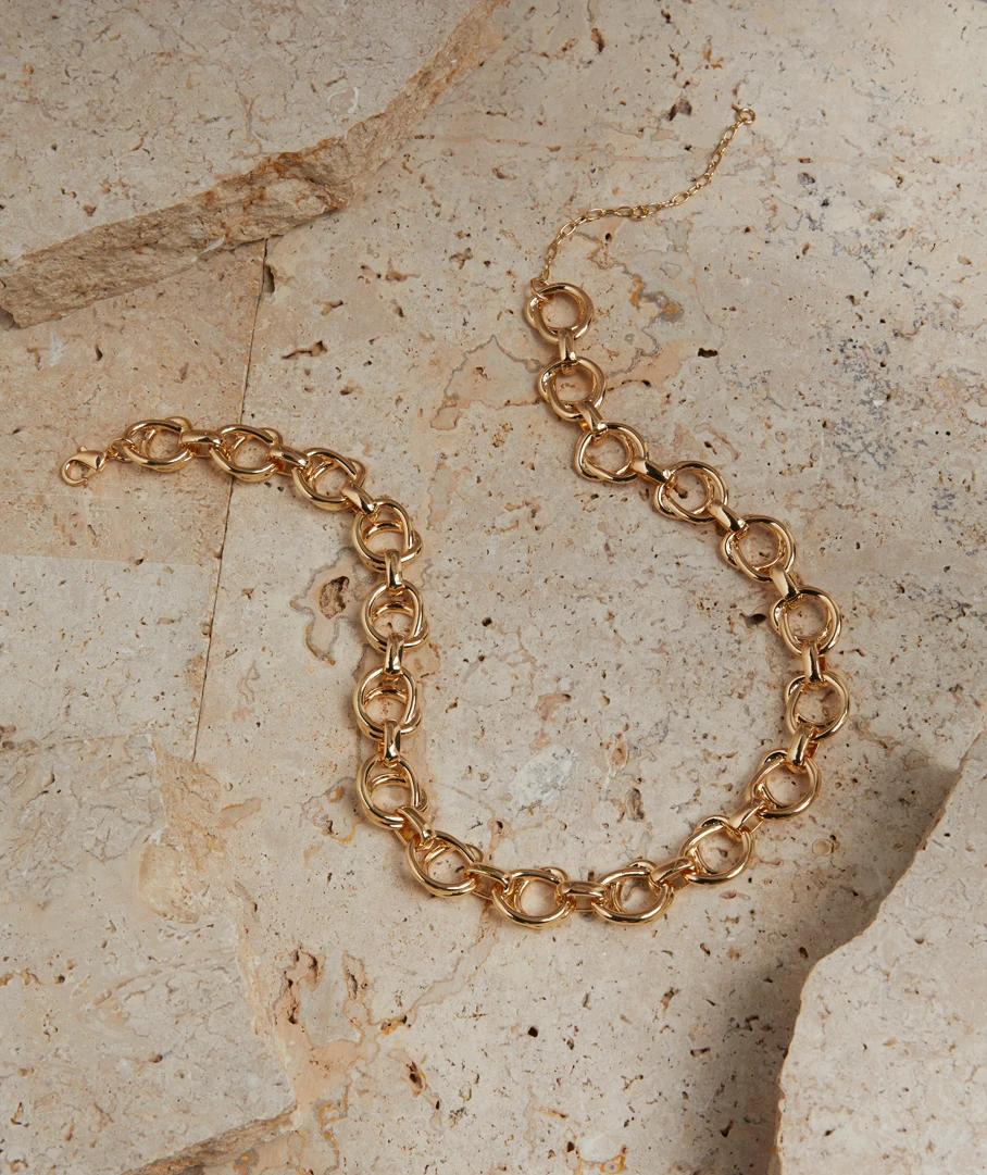 GOLD PLATED CHUNKY CHAIN NECKLACE