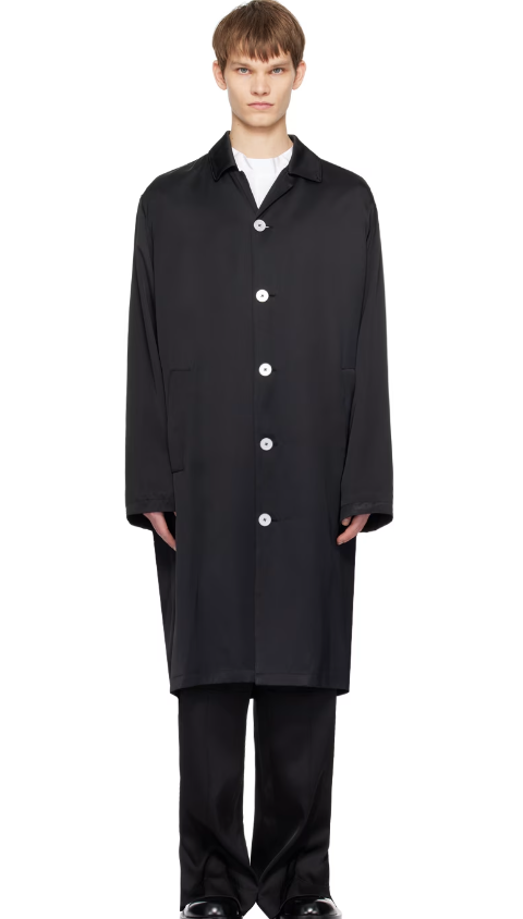 JIL SANDER Black Single-Breasted Coat