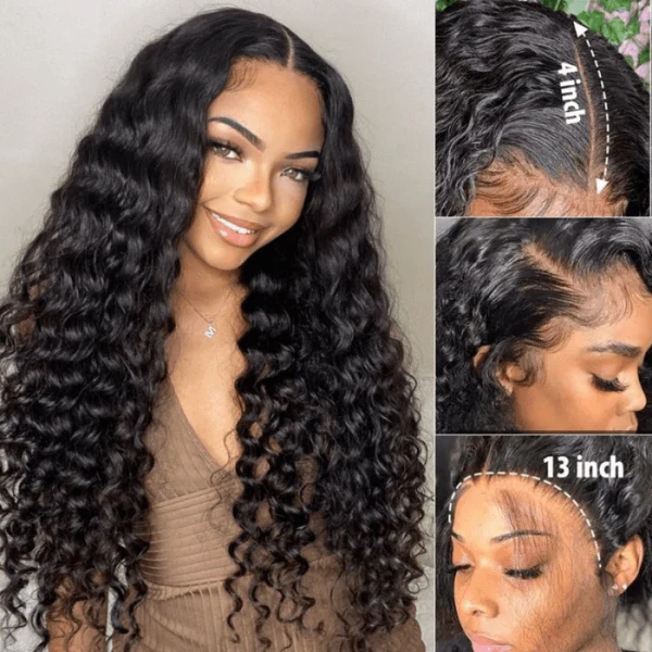 Sunber Wet and Wavy Transparent Lace Front Wigs Water Wave Glueless Pre-Cut Lace Wig