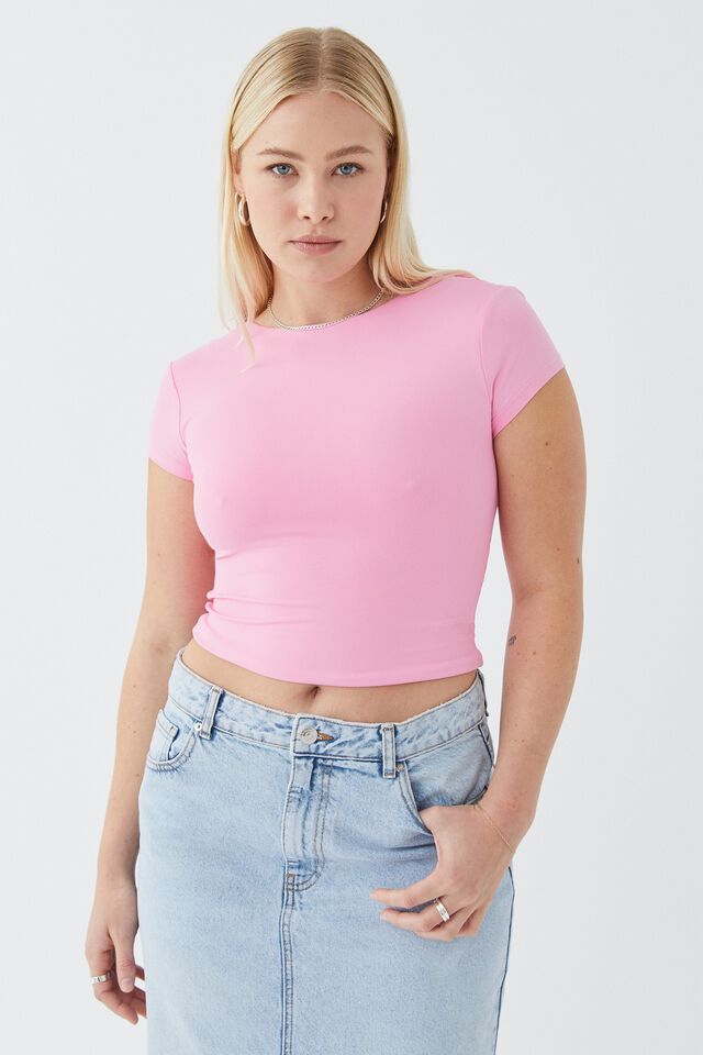 Luxe Short Sleeve Backless Tee