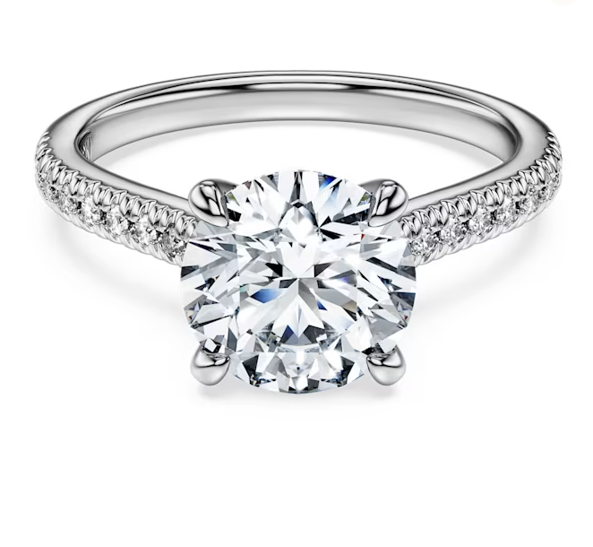 Eternity solitaire ring Laboratory grown diamonds 2.2 ct tw, Round cut, 14K white gold