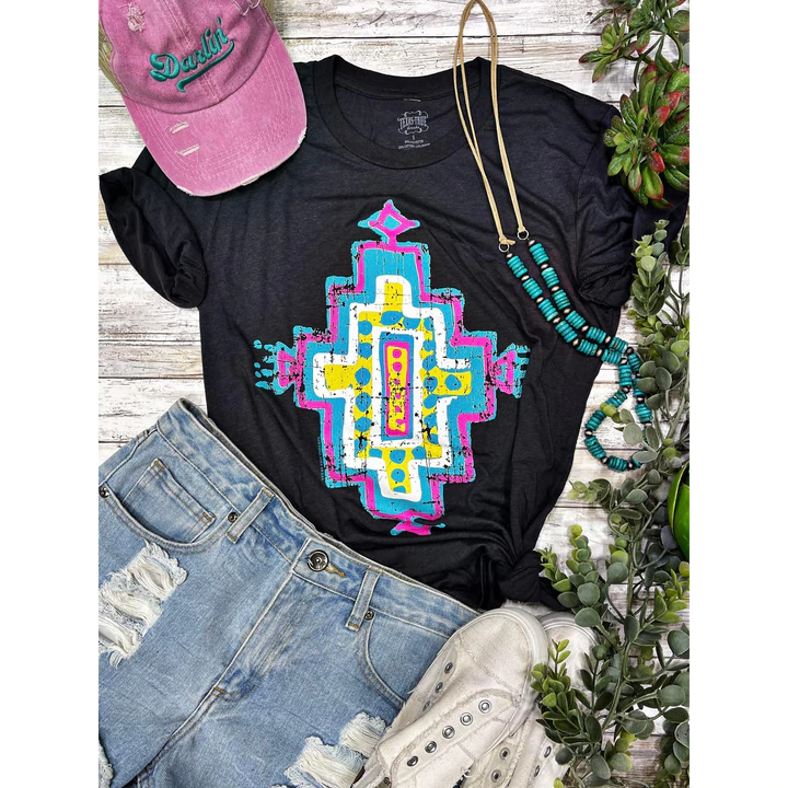 Colorful Aztec Graphic Tee (S-2XL)