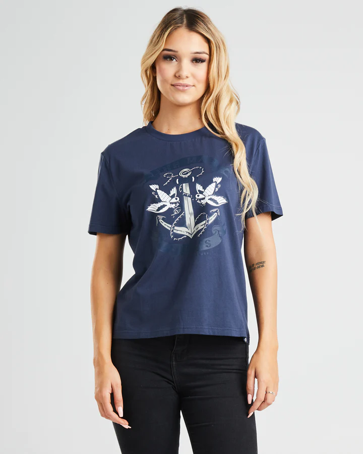TWO BIRDS ONE ANCHOR WOMENS SS TEE