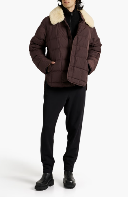JIL SANDER Shearling-trimmed quilted shell down jacket