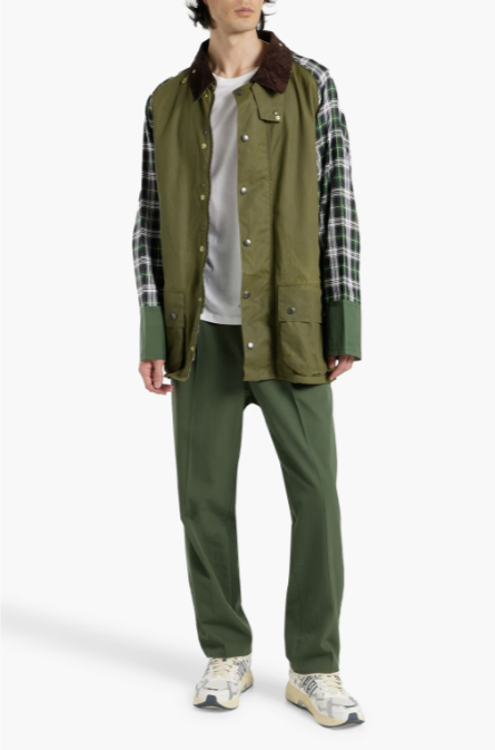 MAISON MARGIELA Waxed cotton-canvas and flannel jacket