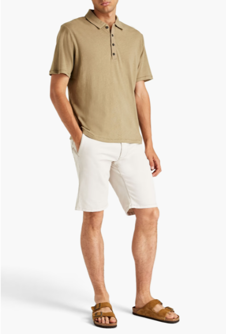 RAG & BONE Mercer linen and cotton-blend jersey polo shirt