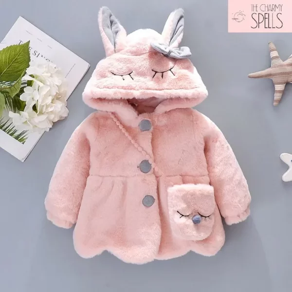 Cute Rabbit Ears Plush Baby Jacket