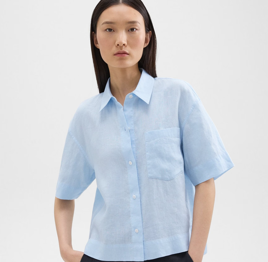 Short-Sleeve Shirt in Relaxed Linen