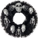 Black & Silver Skeleton Wreath