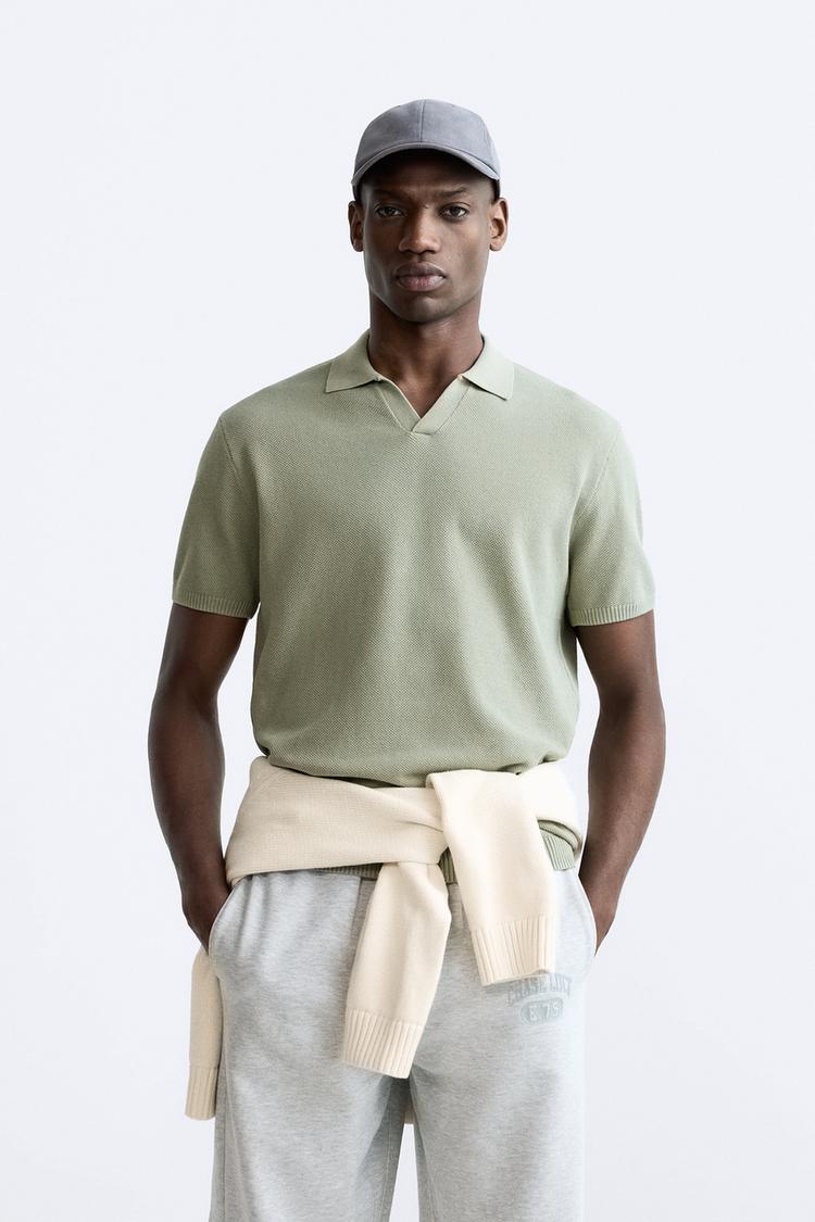 TEXTURED KNIT POLO